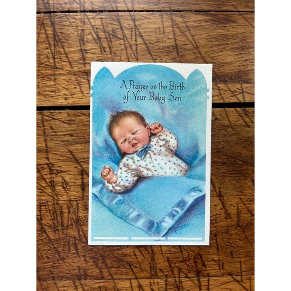 Lot of 4 'New Baby' Christening Greeting Cards, Vintage Greeting Cards - Picture 4 of 7